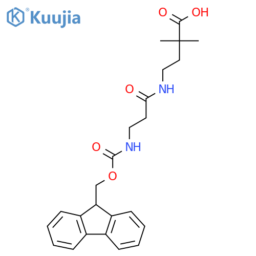 4-3-({(9H-fluoren-9-yl)methoxycarbonyl}amino)propanamido-2,2-dimethylbutanoic acid structure