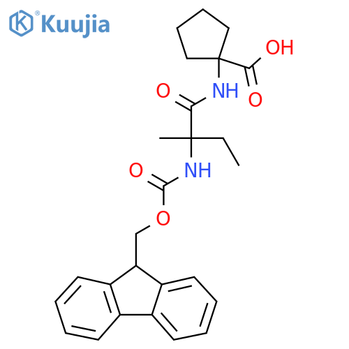 1-2-({(9H-fluoren-9-yl)methoxycarbonyl}amino)-2-methylbutanamidocyclopentane-1-carboxylic acid structure