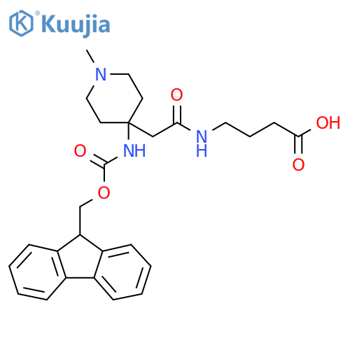 4-{2-4-({(9H-fluoren-9-yl)methoxycarbonyl}amino)-1-methylpiperidin-4-ylacetamido}butanoic acid structure