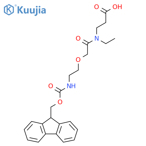 3-{N-ethyl-2-2-({(9H-fluoren-9-yl)methoxycarbonyl}amino)ethoxyacetamido}propanoic acid structure