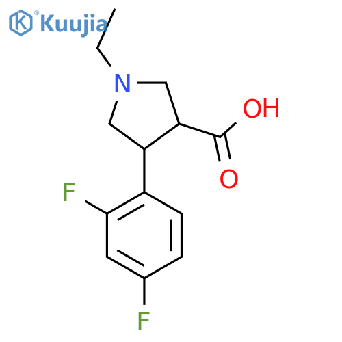 4-(2,4-difluorophenyl)-1-ethylpyrrolidine-3-carboxylic acid structure