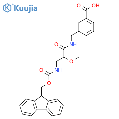 3-{3-({(9H-fluoren-9-yl)methoxycarbonyl}amino)-2-methoxypropanamidomethyl}benzoic acid structure