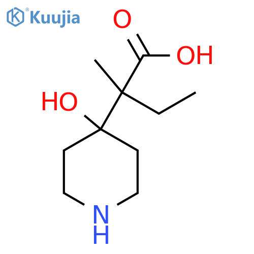 2-(4-hydroxypiperidin-4-yl)-2-methylbutanoic acid structure