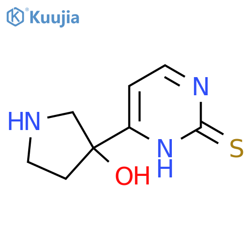 3-(2-Sulfanylpyrimidin-4-yl)pyrrolidin-3-ol structure