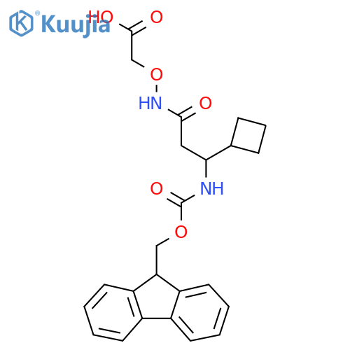 2-{3-cyclobutyl-3-({(9H-fluoren-9-yl)methoxycarbonyl}amino)propanamidooxy}acetic acid structure