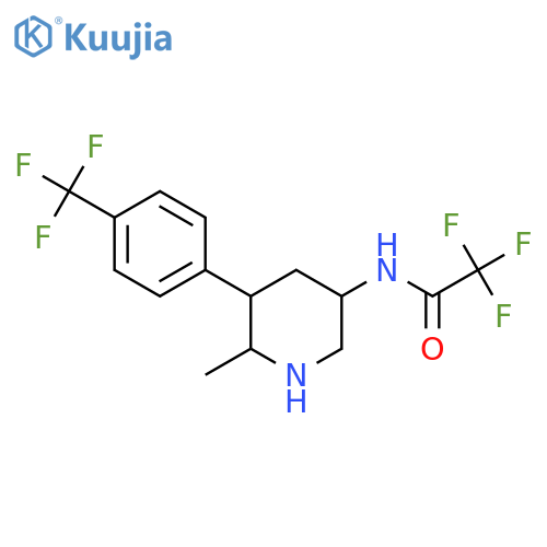 2,2,2-trifluoro-N-{6-methyl-5-4-(trifluoromethyl)phenylpiperidin-3-yl}acetamide structure