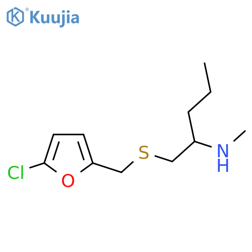 (1-{(5-chlorofuran-2-yl)methylsulfanyl}pentan-2-yl)(methyl)amine structure