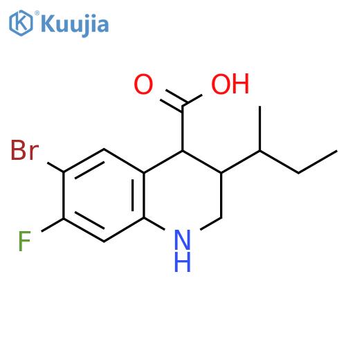 6-bromo-3-(butan-2-yl)-7-fluoro-1,2,3,4-tetrahydroquinoline-4-carboxylic acid structure