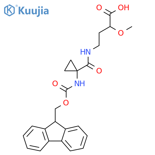 4-{1-({(9H-fluoren-9-yl)methoxycarbonyl}amino)cyclopropylformamido}-2-methoxybutanoic acid structure