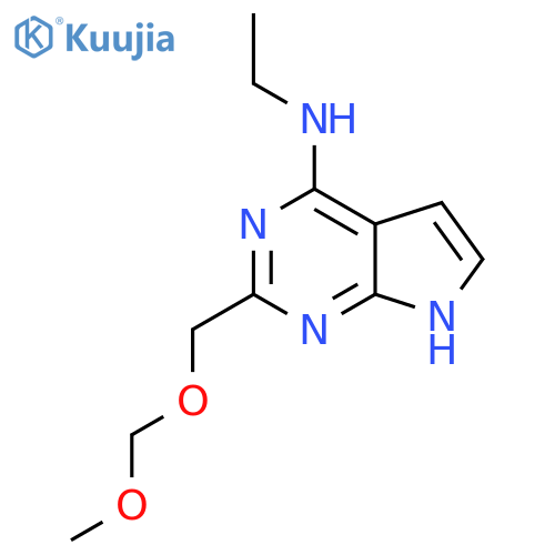 N-ethyl-2-(methoxymethoxy)methyl-7H-pyrrolo2,3-dpyrimidin-4-amine structure