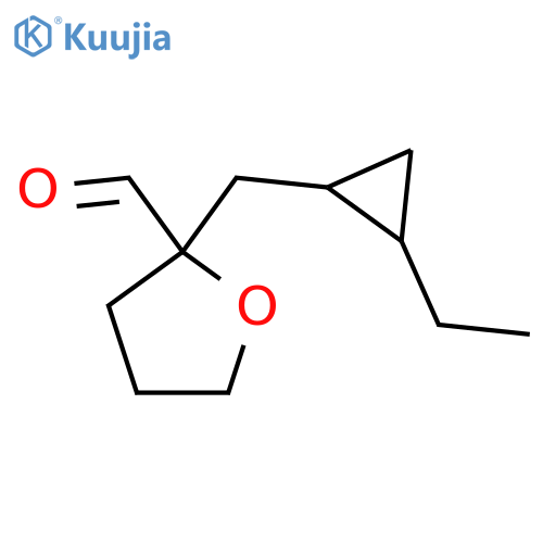 2-(2-ethylcyclopropyl)methyloxolane-2-carbaldehyde structure