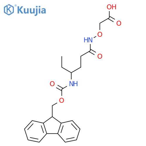 2-{4-({(9H-fluoren-9-yl)methoxycarbonyl}amino)hexanamidooxy}acetic acid structure