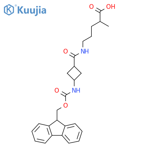 5-{3-({(9H-fluoren-9-yl)methoxycarbonyl}amino)cyclobutylformamido}-2-methylpentanoic acid structure
