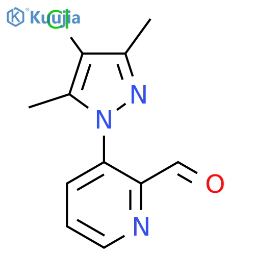 3-(4-chloro-3,5-dimethyl-1H-pyrazol-1-yl)pyridine-2-carbaldehyde structure