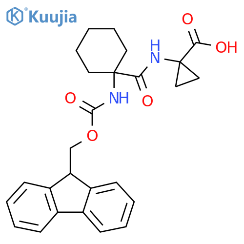 1-1-({(9H-fluoren-9-yl)methoxycarbonyl}amino)cyclohexaneamidocyclopropane-1-carboxylic acid structure