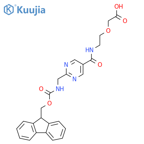 2-2-({2-({(9H-fluoren-9-yl)methoxycarbonyl}amino)methylpyrimidin-5-yl}formamido)ethoxyacetic acid structure