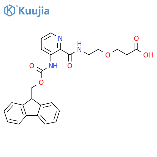 3-(2-{3-({(9H-fluoren-9-yl)methoxycarbonyl}amino)pyridin-2-ylformamido}ethoxy)propanoic acid structure