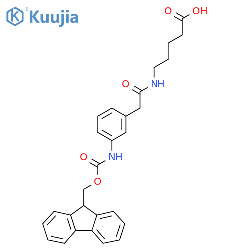 5-{2-3-({(9H-fluoren-9-yl)methoxycarbonyl}amino)phenylacetamido}pentanoic acid structure