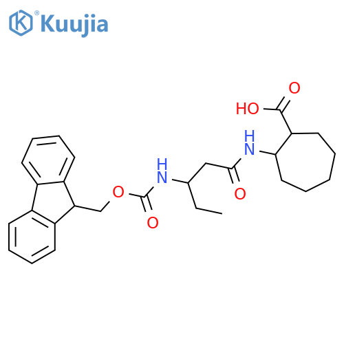 2-3-({(9H-fluoren-9-yl)methoxycarbonyl}amino)pentanamidocycloheptane-1-carboxylic acid structure