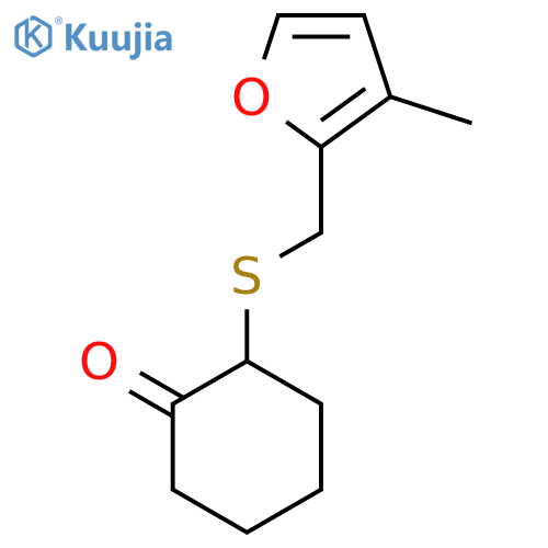 2-{(3-methylfuran-2-yl)methylsulfanyl}cyclohexan-1-one structure