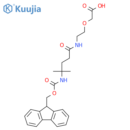 2-{2-4-({(9H-fluoren-9-yl)methoxycarbonyl}amino)-4-methylpentanamidoethoxy}acetic acid structure