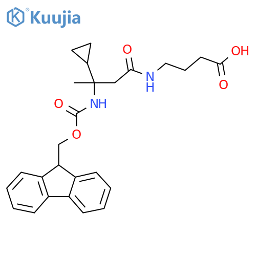4-3-cyclopropyl-3-({(9H-fluoren-9-yl)methoxycarbonyl}amino)butanamidobutanoic acid structure