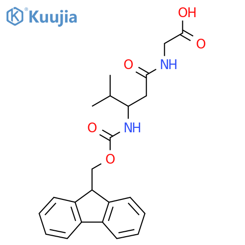 2-3-({(9H-fluoren-9-yl)methoxycarbonyl}amino)-4-methylpentanamidoacetic acid structure