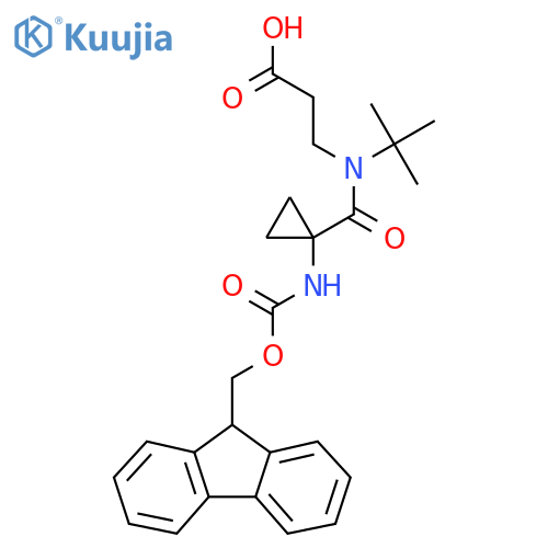 3-{N-tert-butyl-1-1-({(9H-fluoren-9-yl)methoxycarbonyl}amino)cyclopropylformamido}propanoic acid structure