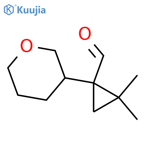 2,2-dimethyl-1-(oxan-3-yl)cyclopropane-1-carbaldehyde structure