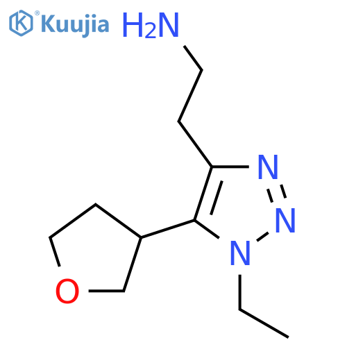 2-1-ethyl-5-(oxolan-3-yl)-1H-1,2,3-triazol-4-ylethan-1-amine structure