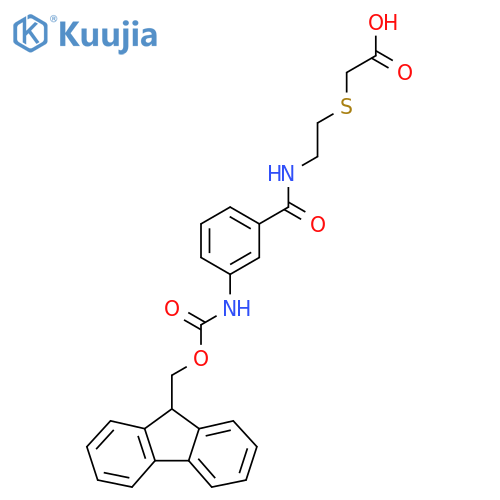 2-(2-{3-({(9H-fluoren-9-yl)methoxycarbonyl}amino)phenylformamido}ethyl)sulfanylacetic acid structure