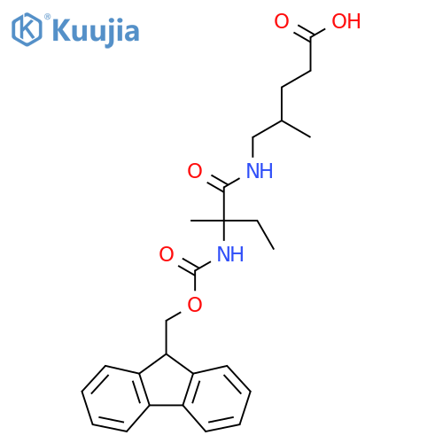 5-2-({(9H-fluoren-9-yl)methoxycarbonyl}amino)-2-methylbutanamido-4-methylpentanoic acid structure