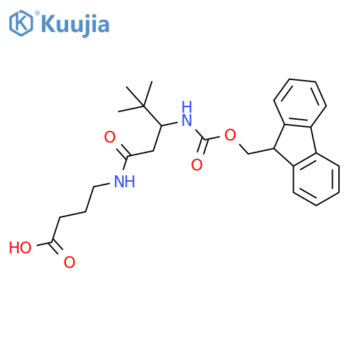 4-3-({(9H-fluoren-9-yl)methoxycarbonyl}amino)-4,4-dimethylpentanamidobutanoic acid structure