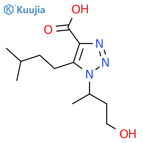 1-(4-hydroxybutan-2-yl)-5-(3-methylbutyl)-1H-1,2,3-triazole-4-carboxylic acid structure