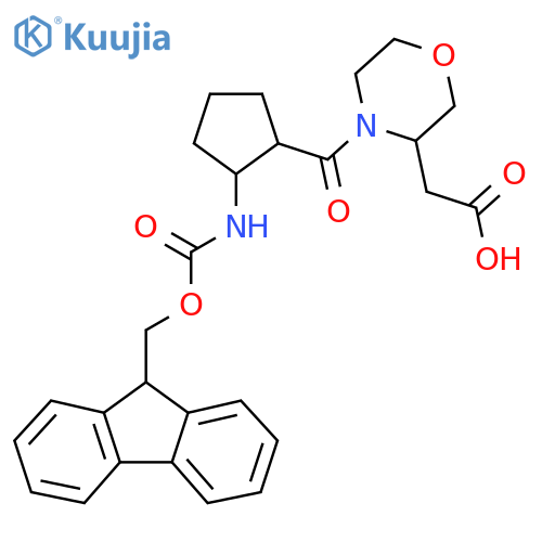2-{4-2-({(9H-fluoren-9-yl)methoxycarbonyl}amino)cyclopentanecarbonylmorpholin-3-yl}acetic acid structure