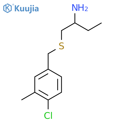 1-{(4-chloro-3-methylphenyl)methylsulfanyl}butan-2-amine structure