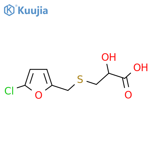 3-{(5-chlorofuran-2-yl)methylsulfanyl}-2-hydroxypropanoic acid structure