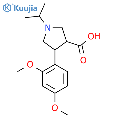 4-(2,4-Dimethoxyphenyl)-1-(propan-2-yl)pyrrolidine-3-carboxylic acid structure