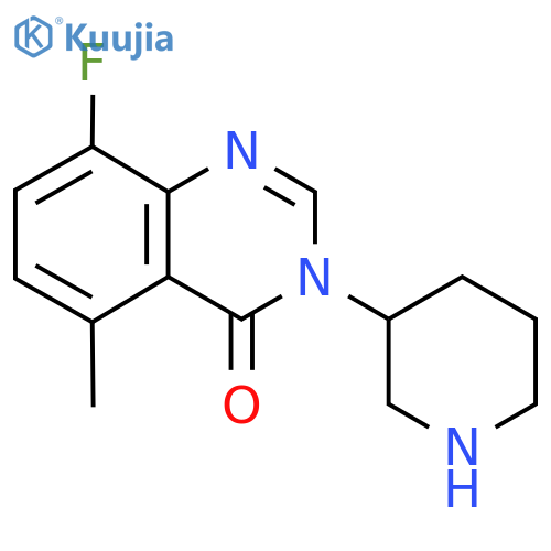 8-fluoro-5-methyl-3-(piperidin-3-yl)-3,4-dihydroquinazolin-4-one structure