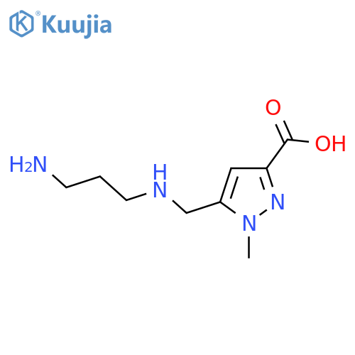 5-{(3-aminopropyl)aminomethyl}-1-methyl-1H-pyrazole-3-carboxylic acid structure