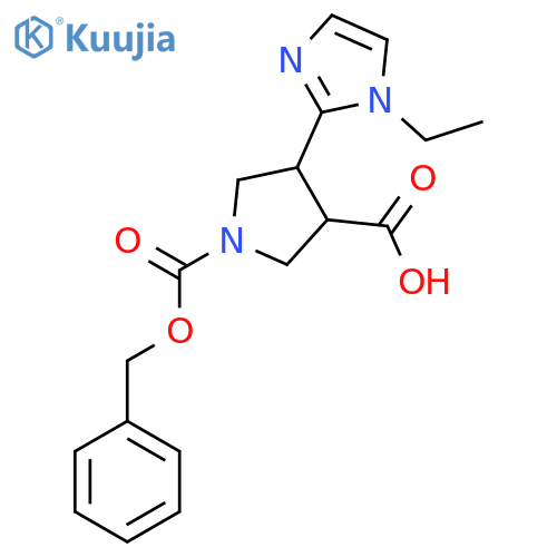 1-(benzyloxy)carbonyl-4-(1-ethyl-1H-imidazol-2-yl)pyrrolidine-3-carboxylic acid structure