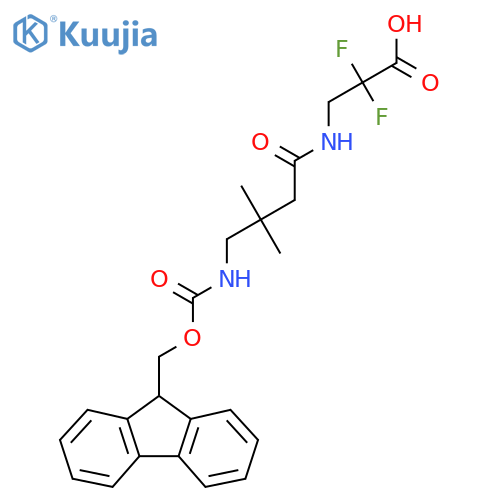 3-4-({(9H-fluoren-9-yl)methoxycarbonyl}amino)-3,3-dimethylbutanamido-2,2-difluoropropanoic acid structure