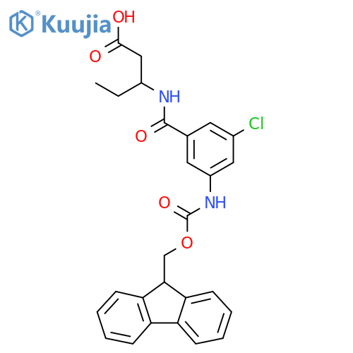 3-{3-chloro-5-({(9H-fluoren-9-yl)methoxycarbonyl}amino)phenylformamido}pentanoic acid structure