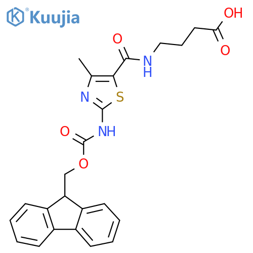 4-{2-({(9H-fluoren-9-yl)methoxycarbonyl}amino)-4-methyl-1,3-thiazol-5-ylformamido}butanoic acid structure
