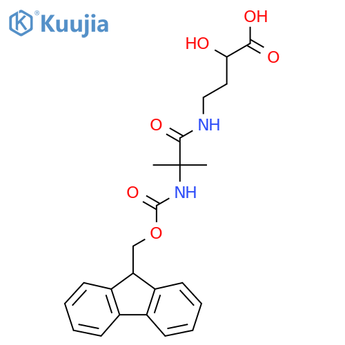 4-2-({(9H-fluoren-9-yl)methoxycarbonyl}amino)-2-methylpropanamido-2-hydroxybutanoic acid structure