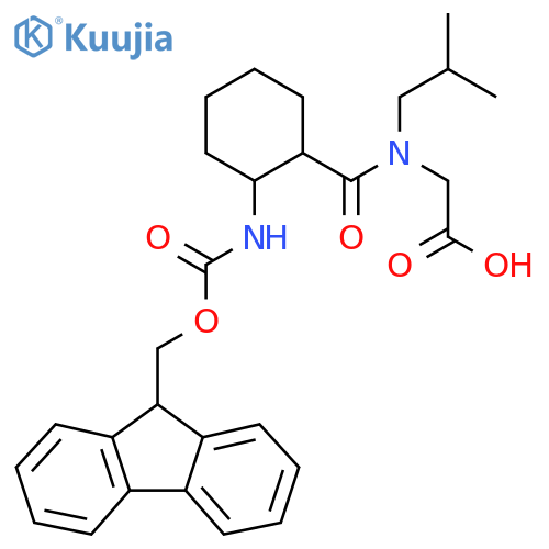 2-{1-2-({(9H-fluoren-9-yl)methoxycarbonyl}amino)cyclohexyl-N-(2-methylpropyl)formamido}acetic acid structure
