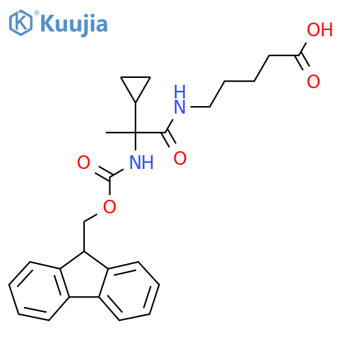 5-2-cyclopropyl-2-({(9H-fluoren-9-yl)methoxycarbonyl}amino)propanamidopentanoic acid structure