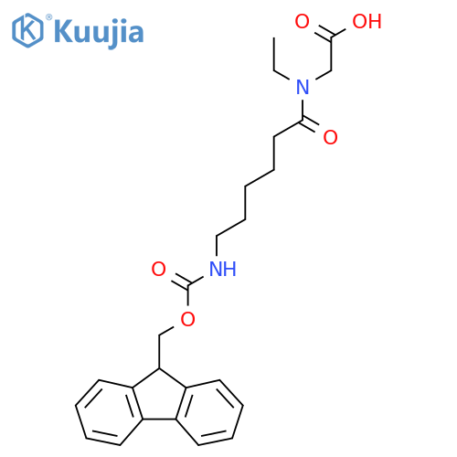 2-N-ethyl-6-({(9H-fluoren-9-yl)methoxycarbonyl}amino)hexanamidoacetic acid structure