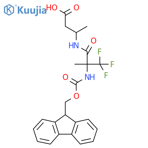 3-2-({(9H-fluoren-9-yl)methoxycarbonyl}amino)-3,3,3-trifluoro-2-methylpropanamidobutanoic acid structure