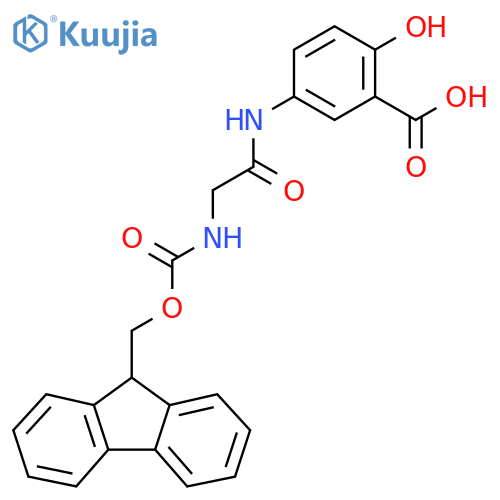 5-2-({(9H-fluoren-9-yl)methoxycarbonyl}amino)acetamido-2-hydroxybenzoic acid structure